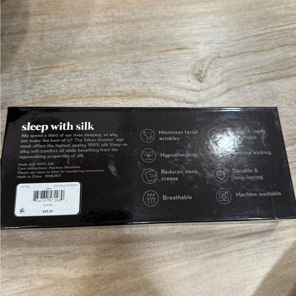 Silken Slumber Black Silk Eye Mask